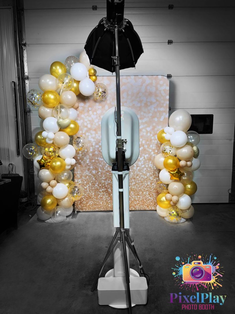 Photo booth setup at a birthday venue — PixelPlay Timmins